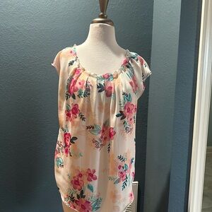 LC Lauren Conrad Pink Floral Blouse
